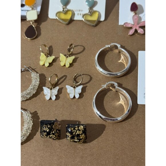 Beonon Trendy Heart, Butterfly & Hoop Earrings Set - Picture 4 of 5